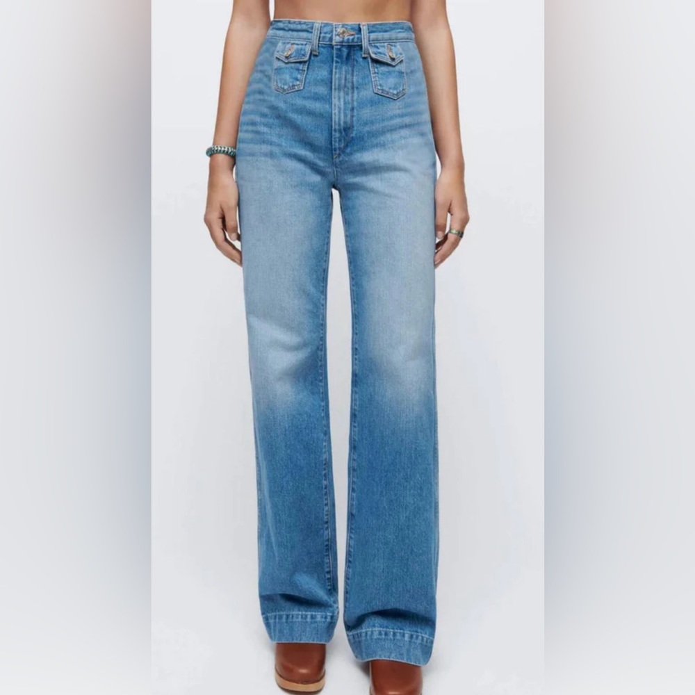 RE/DONE 70'S Pocket Wide Leg Jean In Vintage Fade